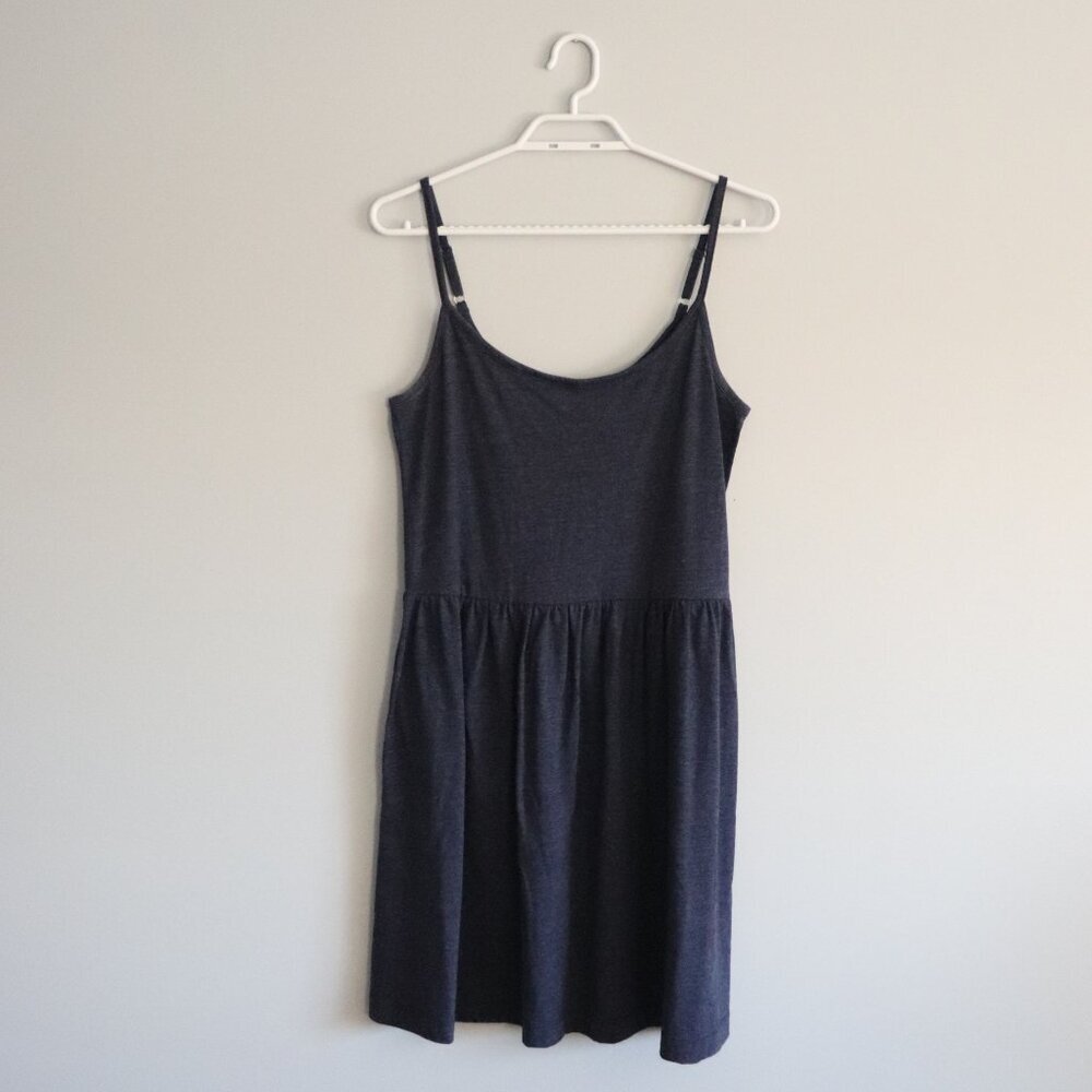 Vintage GAP Small Women's Blue Cami Swing Sleeveless T-Shirt Pocket Midi Dress‎